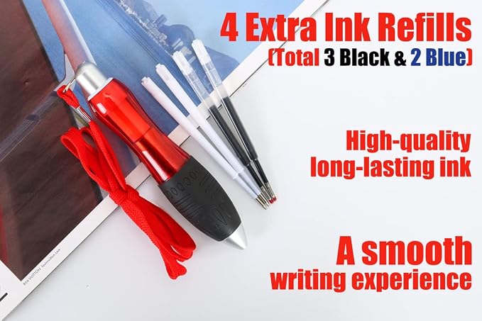 Weighted Pen for Hand Tremors Fat Pen for Arthritic Hands (1 Pack) | 4 Extra Ink Refill, With Storage Bag, 3.5 oz Heavy Large Wide Grip Pen for Parkinsons, Low Grip Strength, Carpal Tunnel