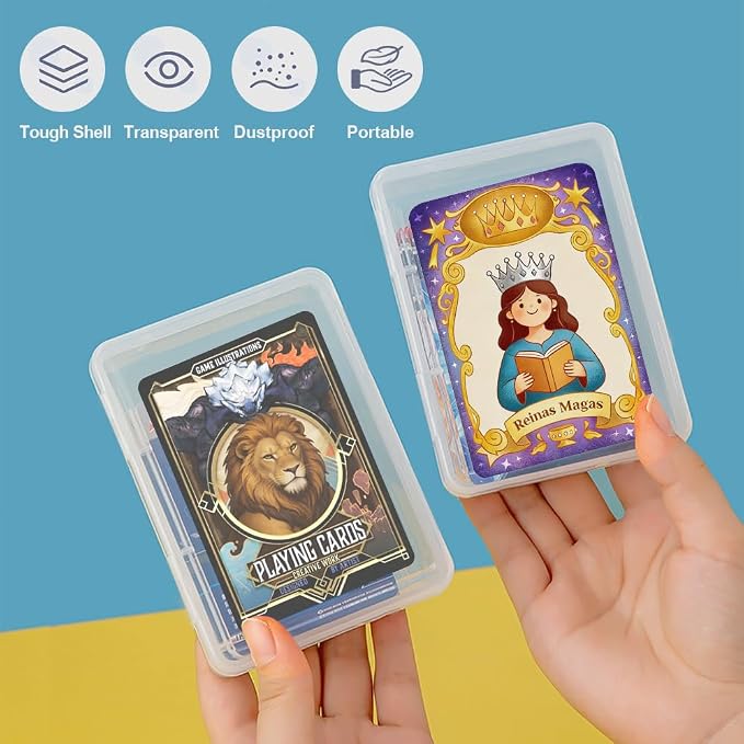 2PCS Card Cases for UNO Cards and Playing Cards, High Capacity Clear Storage Boxes for Trading Cards & More (Card Not Included)