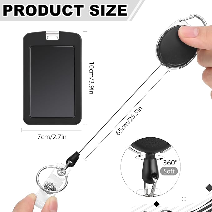 2 Pack Badge Holder Retractable Clip Heavy Duty Reels with Silicone ID Badge Holder for Women Nurse Teacher Student