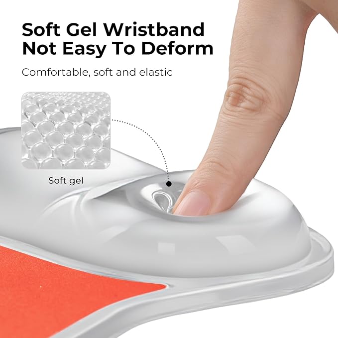 EooCoo Ergonomic Washable Mouse Pad with Gel Wrist Rest Support | Middle Concave Design for Natural Wrist Alignment, Non-Slip Base Mousepad, Carpal Tunnel Relief, Office Desk Accessories