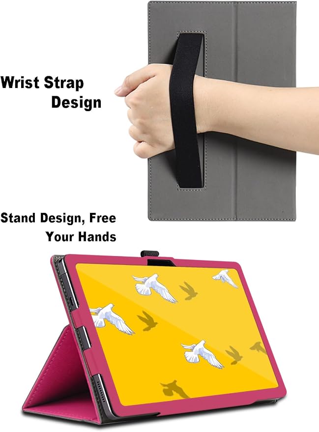 Case for Wacom MovinkPad 11 11.45 inch, Wacom MovinkPad 11 Tablet Case, Folding Stand Protective Cover with Pencil Holder and Wrist Strap, Full Protection. (Red)