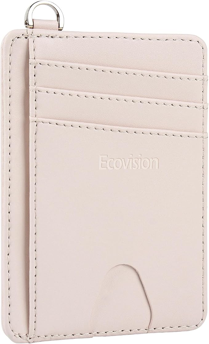Slim Minimalist Front Pocket Wallet, RFID Blocking Credit Card Holder Wallet with Detachable D-Shackle for Men Women