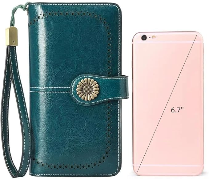 SENDEFN Wallets for Women Leather Credit Card Holder with RFID Blocking Large Capacity Wristlet | with RFID Blocking