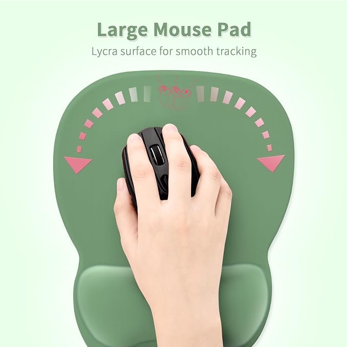 EooCoo Ergonomic Mouse Pad with Wrist Rest, Memory Foam Support Mousepad | Non-Slip Base for Computer, Cafe, Home & Office, 9.64 x 8.26 in Office Desk Accessories, Carpal Tunnel Relief