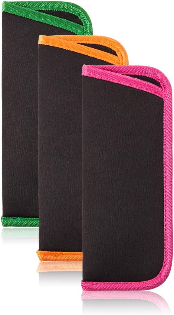 TRIUMPH VISION 3 Pack Reading Glasses Pouch Soft Case Eyeglass Sleeve Slim | Alternative to Bulky Case in bag, Lightweight Lined Padded Protect Optical lens Slip in, Cute Pattern Portable for Daily Use