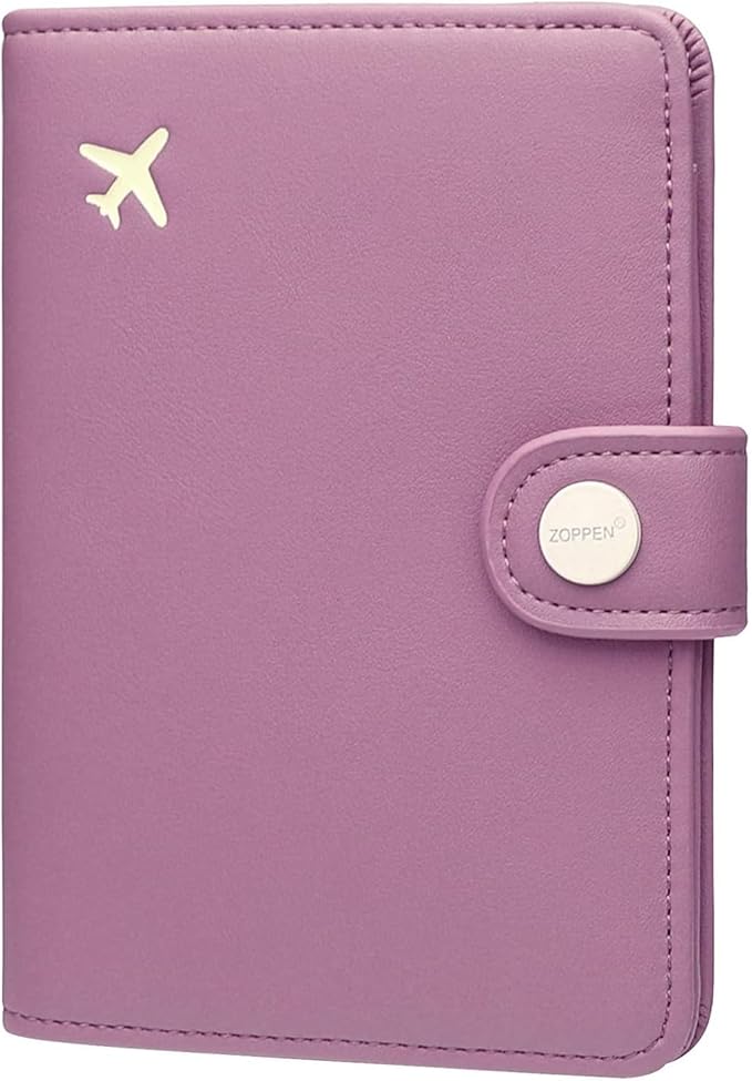 Passport Holder RFID Blocking Travel Wallet, Elegant Purple | Passport Cover with Multiple Card Slots, Water-Resistant & Easy-Carry, Must-Have Travel Accessory for Men & Women.