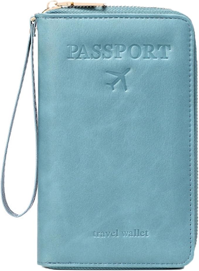 Passport Holder for Travel Women and Men RFID Blocking Passport Holder with Zipper Multi-functional Passport Wallet Passport Case Passport cover Travel Essentials