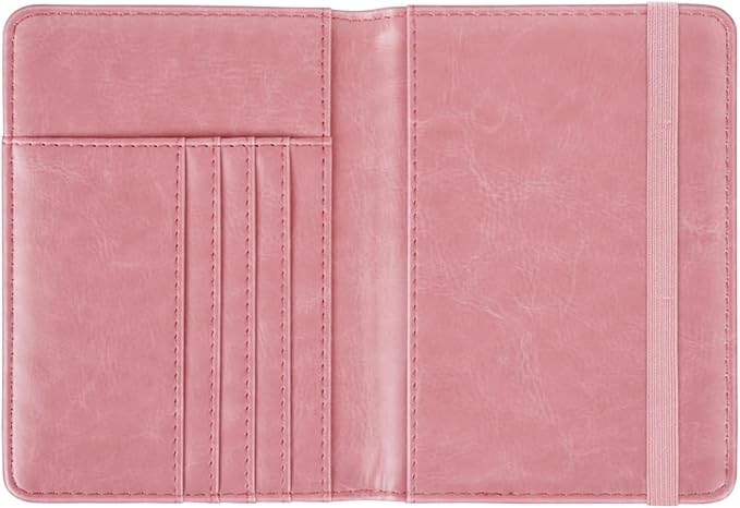 Coco Rossi Passport Holder for Travel Women Slim RFID Passport Cover Wallet | Travel Essentials, Passport Book Holders, Passport Wallet Cover Case, PU Leather, Cute, Thin, Spliced Design, Pink Marble