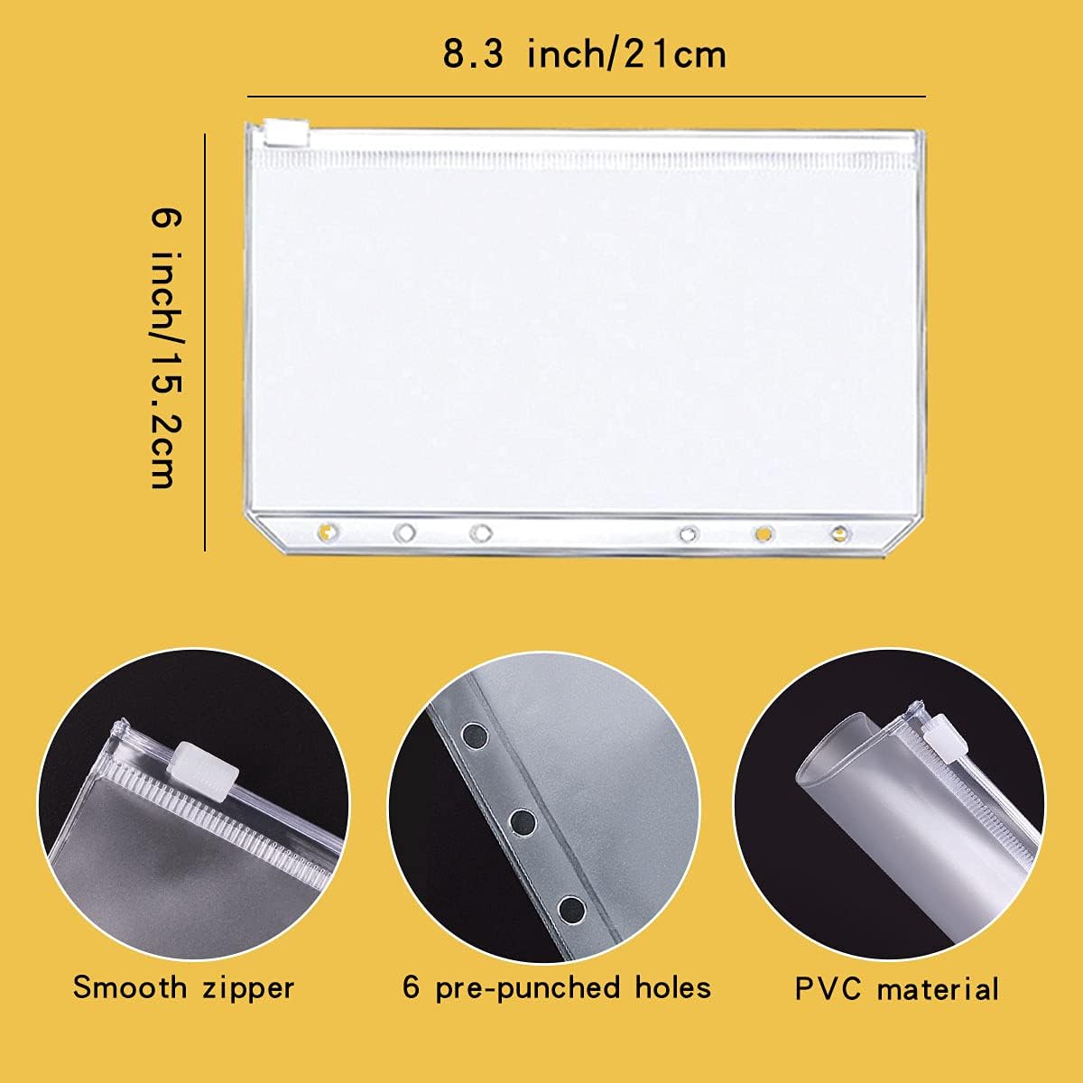 Money Saving Binder, Savings Challenges Book with for Cash Envelopes, 12pcs Zipper Envelopes A5 Budget Binder, Budget Planner for Managing Budgets and Saving Money (Yellow-9.2IN)