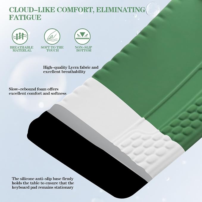 Ergonomic Keyboard Stand with Wrist Rest, Computer Wrist Support Pad | Comfy Tilted Keyboard Riser Holder Wrist Pad for Pain Relief, Soft Memory Foam Desk Cushion for Office Home