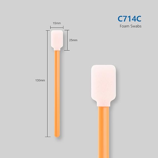 AAwipes Foam Sticks Cleaning Swabs (50 pcs 5.25" Large Rectangular Foam Tips, Orange) Cleanroom Cleaning Swab Sponge Stick for Inkjet Printer, Optical Instruments, General Cleaning (C714C)