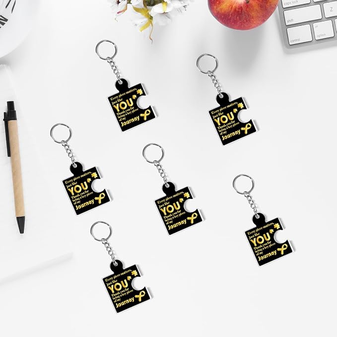Team Appreciation Gifts Bulk Thank You Keychains for Coworkers | Gift Set for Employee, Staff, Teachers, Teamwork Puzzle Piece Keyring, Acrylic