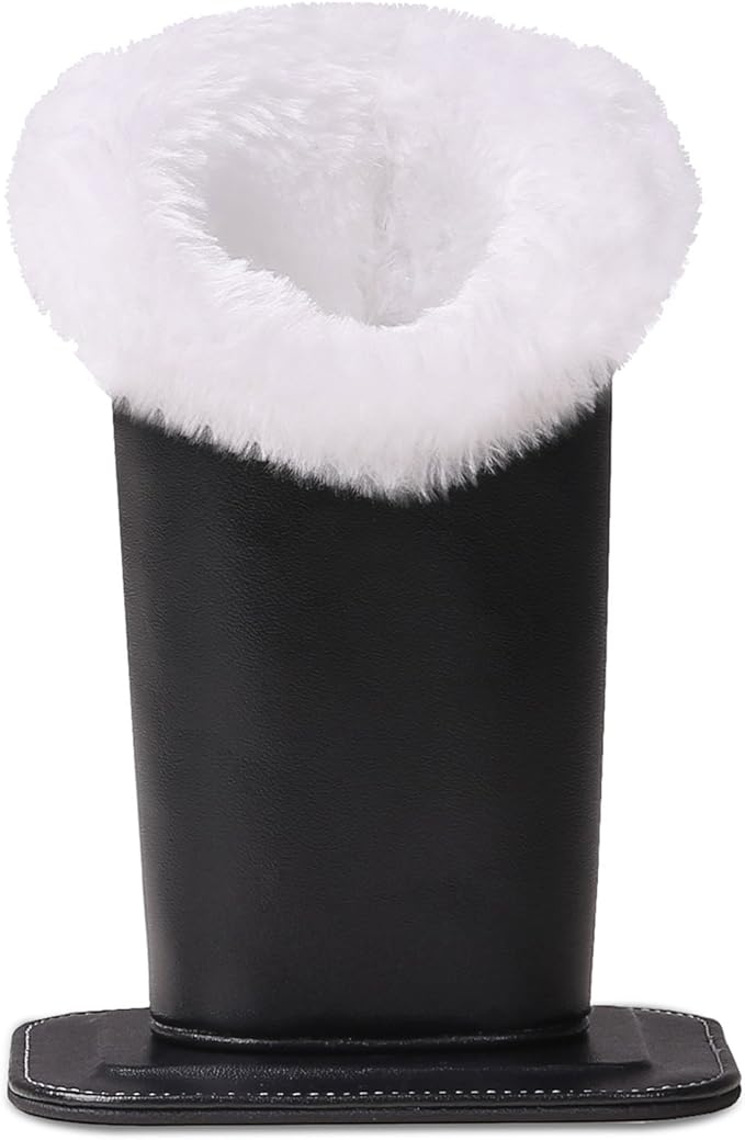 MoKo Eyeglasses Holder, Modern Velvet Plush Lined PU Leather Household Magnetic Holder Protective