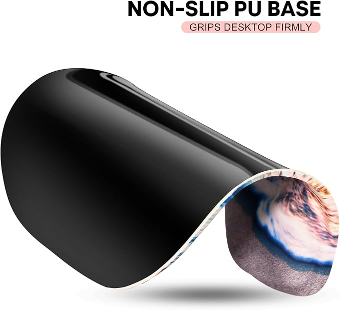 JIKIOU Ergonomic Mouse Pad with Gel Wrist Rest 2 Pack, Portable Small Beach | Upgraded-Prevent Gel Leakage, Ergonomic Design for Pain Relief, Cooling Gel filled, Smooth Lycra Surface, Non-Slip PU Base