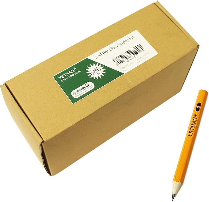 Golf Pencils, 680 Pcs, 3.5" | Pre-sharpened, Mini Half Pencils, #2 HB Hexagon Back to school