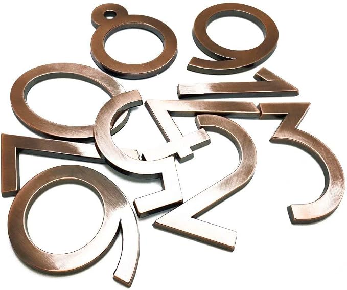 20 Pack Mailbox Numbers 0-9, 2.76 Inch High, Door Address Numbers Stickers for Apartment, House, Room, Office, Cars, Trucks, Bronze Plating Process Number Sign