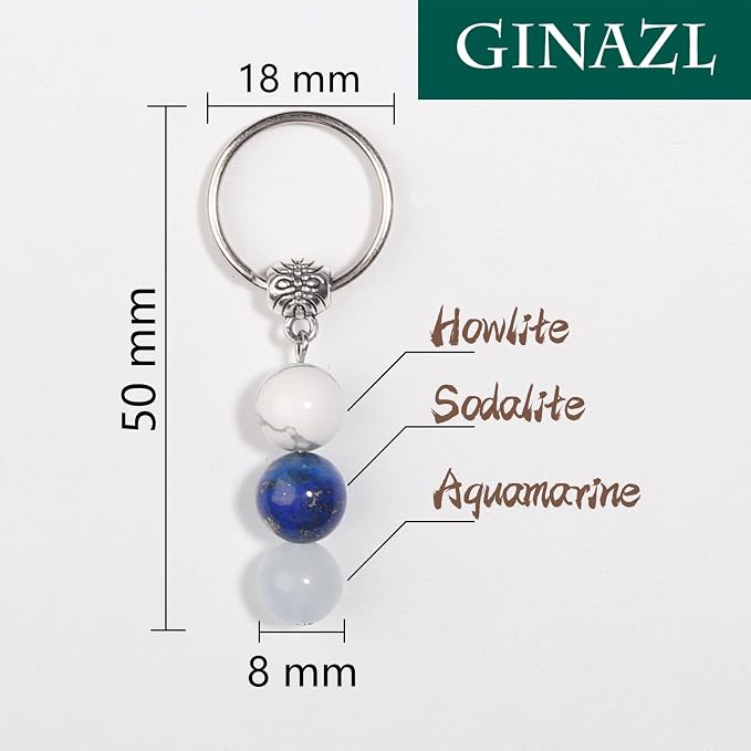GINAZL Natural Crystals Keychain Gift for New Beginnings, New Beginnings Gifts for Coworker Anxiety Relief Keychain for Women