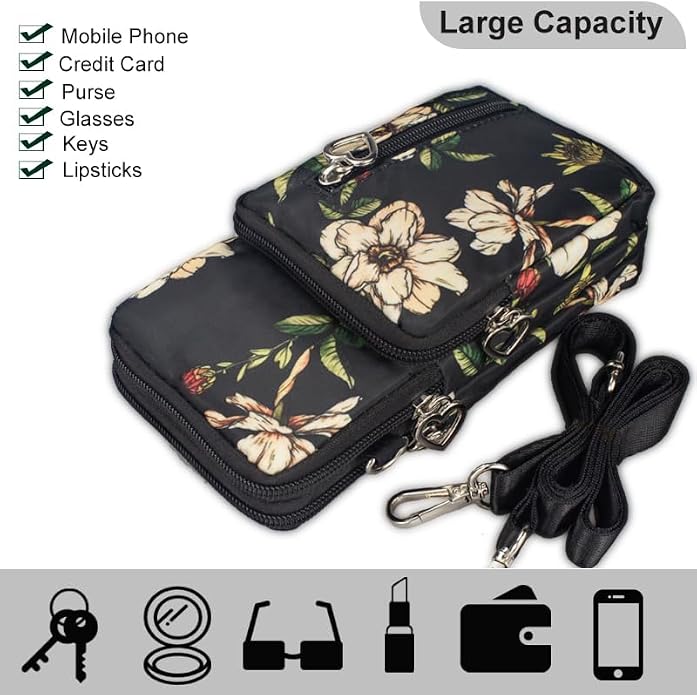 Small Crossbody Bag for Women - Mini Phone Purses with Crossbody Strap and Wallet - Nylon Arm Bag