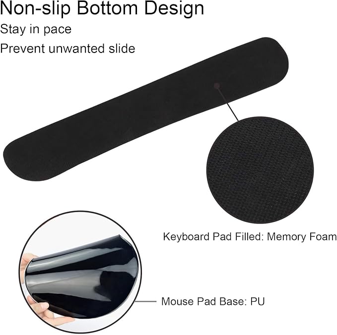Mouse Pad and Keyboard Wrist Rest Support,Ergonomic Mouse Pad Set | Mousepad With Coaster and Non-Slip PU Base,Pain Relief for Desk Desktop Gaming, Computer,Office -Beach