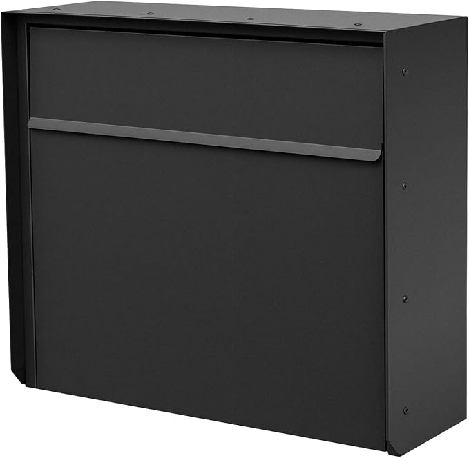 Wall Mount Mailbox for House Outside, Anti-Theft Locking Mailbox, Weatherproof Mailboxes 13.5" H x 15" L x 5.5" D, Black