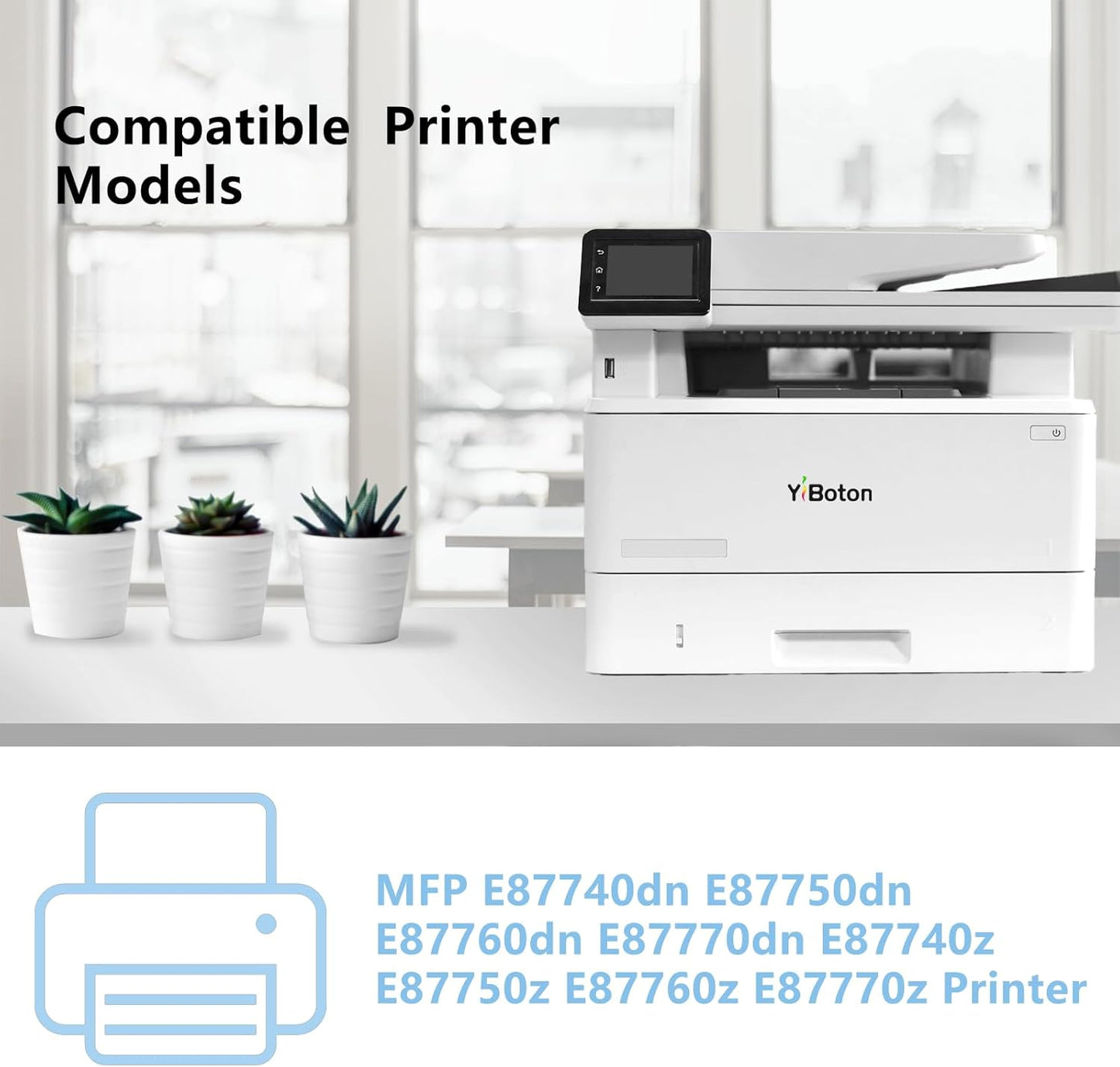 W9160MC W9161MC W9162MC W9163MC Toner Cartridge Compatible for MFP E87740dn E87750dn E87760dn E87770dn E87740z E87750z E87760z E87770z Printer (4-Pack Black Cyan Magenta Yellow)
