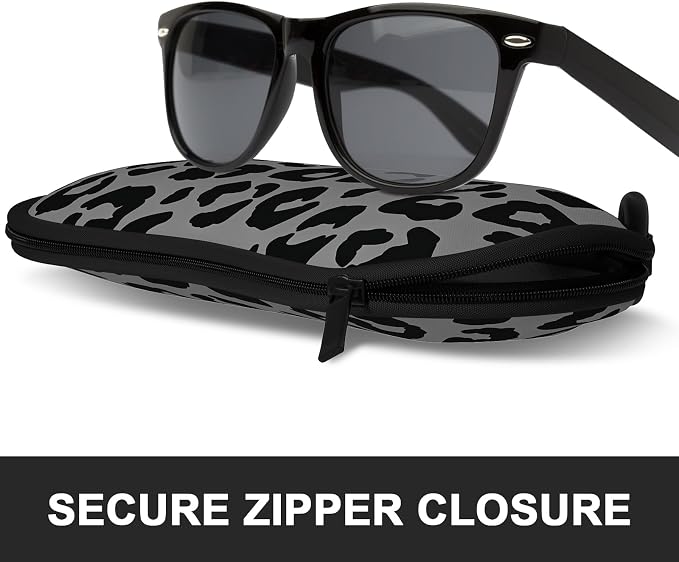 Sunglasses Soft Case, Ultra Light Portable Neoprene Zipper Glasses Case for Men Women