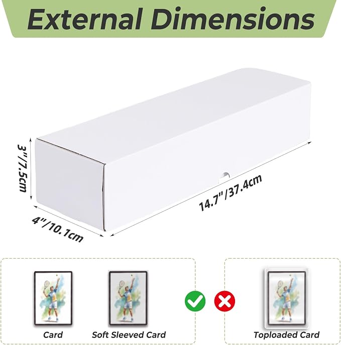 PHAREGE 10 Pack Trading Card Storage Boxes All White for 4000 PC 35pt Cards | 40 Dividers, Sport Card Storage, Card Shipping, Flat Bottom, Shape Well, Easy Fold, Easy Open, DIY Cardboard, Self-locking