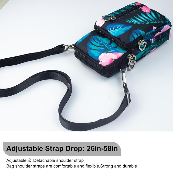 Small Crossbody Bag for Women - Mini Phone Purses with Crossbody Strap and Wallet - Nylon Arm Bag
