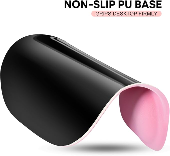 JIKIOU Ergonomic Mouse Pad with Gel Wrist Rest 2 Pack, Portable Small Pink | Upgraded-Prevent Gel Leakage, Ergonomic Design for Pain Relief, Cooling Gel filled, Smooth Lycra Surface, Non-Slip PU Base