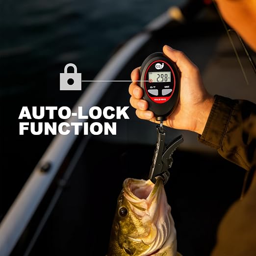 SNAIL TRAIL 100 lbs Digital Fishing Weight Scale & 4.6'' Fish Lip Gripper | LCD Display, Multi-Unit (LB, KG, LB:OZ), Portable Electric Tournament Bass Weigher for Anglers