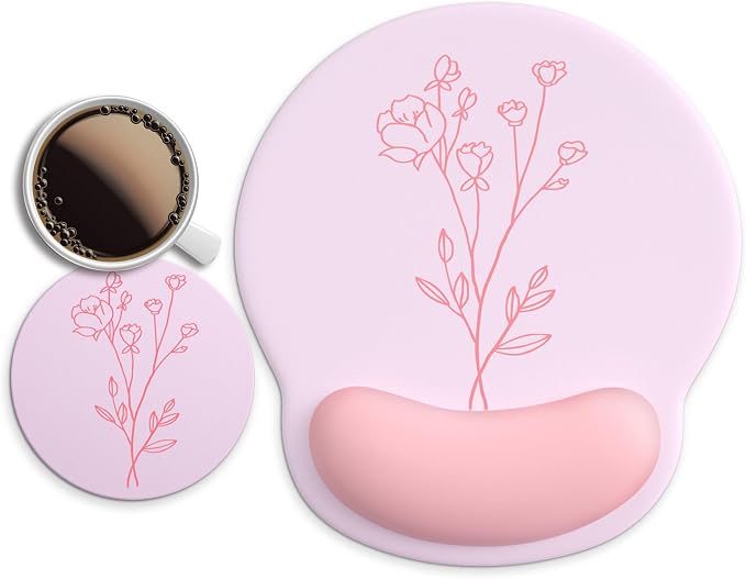 Ergonomic Mouse Pad with Wrist Rest Support,Gel Mouse Pads for Desk | Big Mousepad With Coaster Non-slip & Pain Relief for Computer, Home&Office Desk Decor