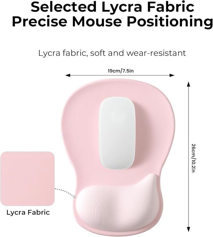 EooCoo Mouse Pad with Gel Wrist Rest, Ergonomic Mousepad Wrist Alignment | Middle Concave Design for Natural Wrist Alignment, Non-Slip Base Mousepad, Carpal Tunnel Relief, Office Desk Accessories