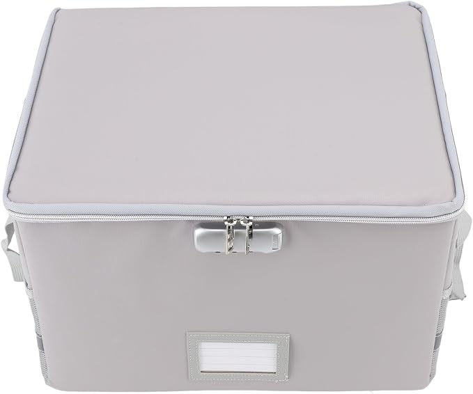 Fireproof Document Box, 1000℃ Fireproof Document Organizer, Portable File Storage Box with Lock and Reflective Strip for Documents Passports Valuables