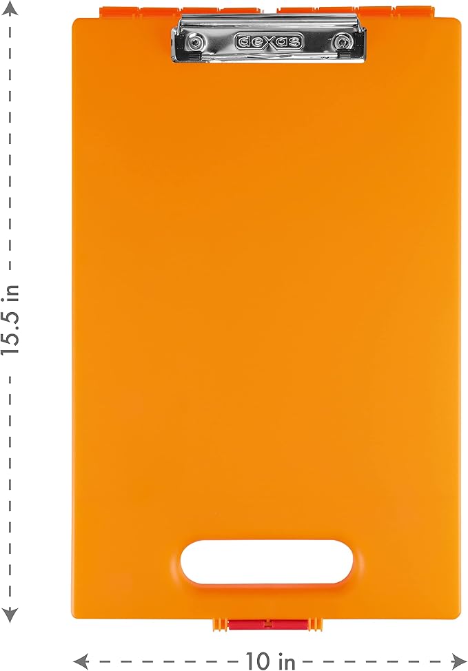 Dexas Clipcase Storage Clipboard with Handle, Orange