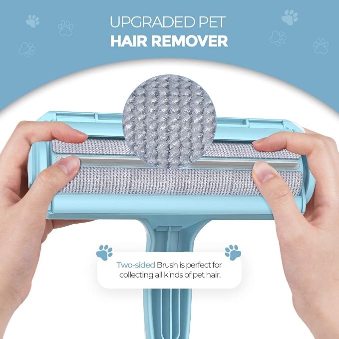 DELOMO Pet Hair Remover Roller, Reusable Lint Roller for Dog and Cat Hair | Portable Pet Hair Roller with Large Fur Bin, Fast Cleaning for Couches, Bedding, Rugs, Car Seats and Furniture, No Batteries