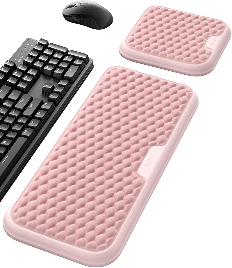 Vaydeer Extra Large Wide Wrist Rest Set for Keyboard and Mouse, Computer Ergonomic Wrist Support, Arm Elbow Pad Mouse Rest, Typing Pain Relief Soft Memory Foam Desk Cushion for Office Work Gaming