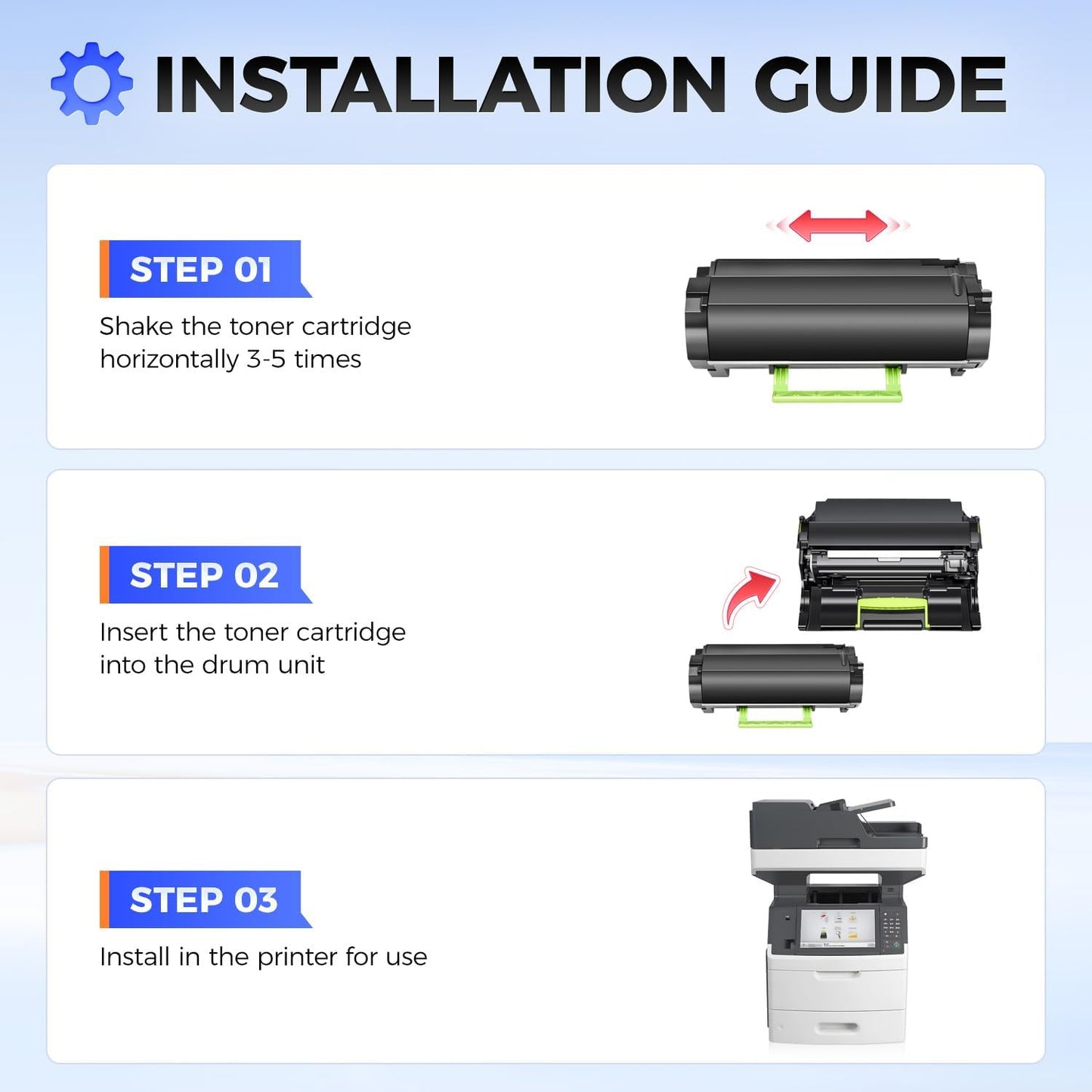 62D1H00 Toner Cartridge High Yield with Chip Compatible Replacement for Lexmark 621H 62D1H00 62D1000 Toner for MX710DE MX710DHE MX711DE MX711DHE MX711DTHE MX810DE MX810DFE MX810DPE Printers (1 Black)