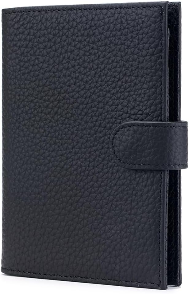 Slim RFID Blocking Passport Holder for Travel Women, Gift Box Ready | Leather Passport Wallet for Women & Men with Card Slots, Zipper Coin Pocket, SIM Card Slot, Passport Cover Cases (Black)