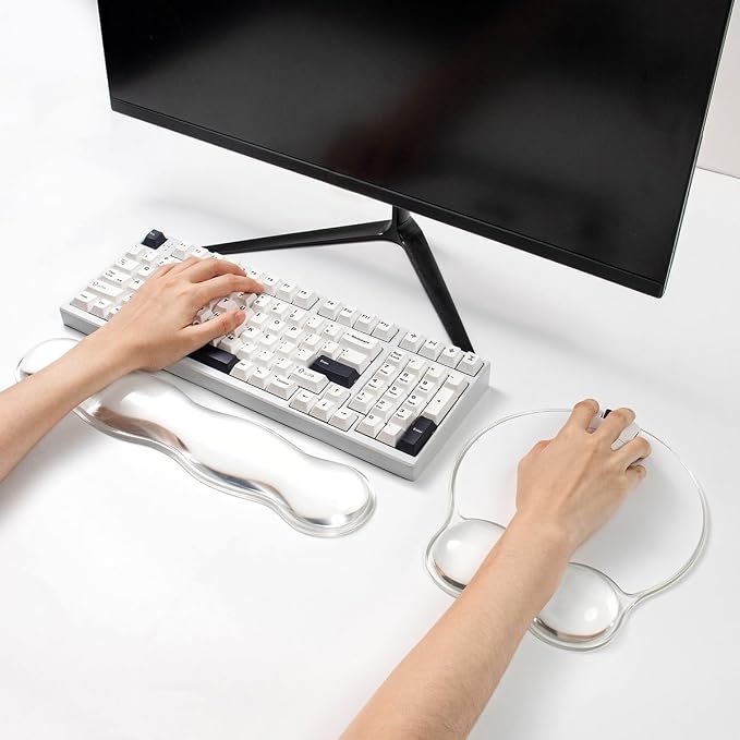 Gel Keyboard and Mouse Wrist Rest Set - Ergonomic Gel Mouse Pad with Wrist Support for Typing Pain Relief/Office/Computer/Laptop/Gaming
