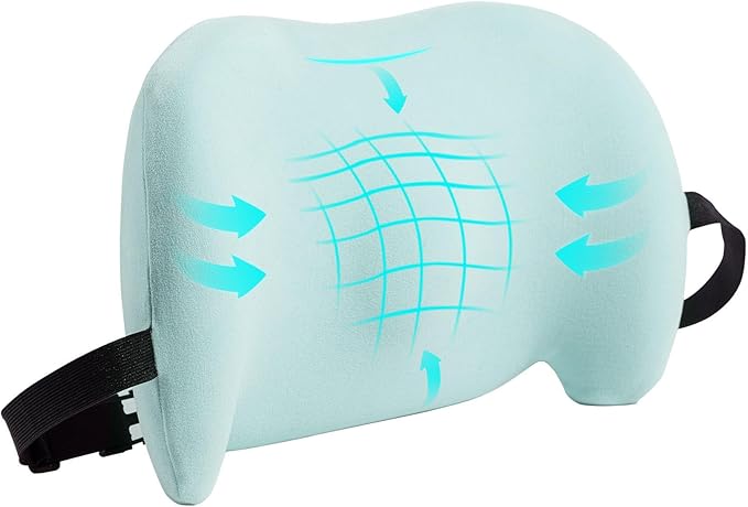 Lumbar Support Pillow for Office Chair, Memory Foam Car Back Cushion | Lumbar Pillow Lower Back with Adjustable Straps, Ergonomic Chair Back Pillow for Office, Car, Gaming Chairs and Bed