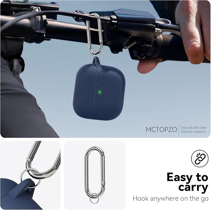 for AirPods 4 Case 2024 with Cleaner Kit & Keychain-Magnetic Blue | Silicone Protective Cover for Apple AirPods 4th Generation Case,for Women Men,One-Piece Design,Shockproof,Dust Proof,Magnetic