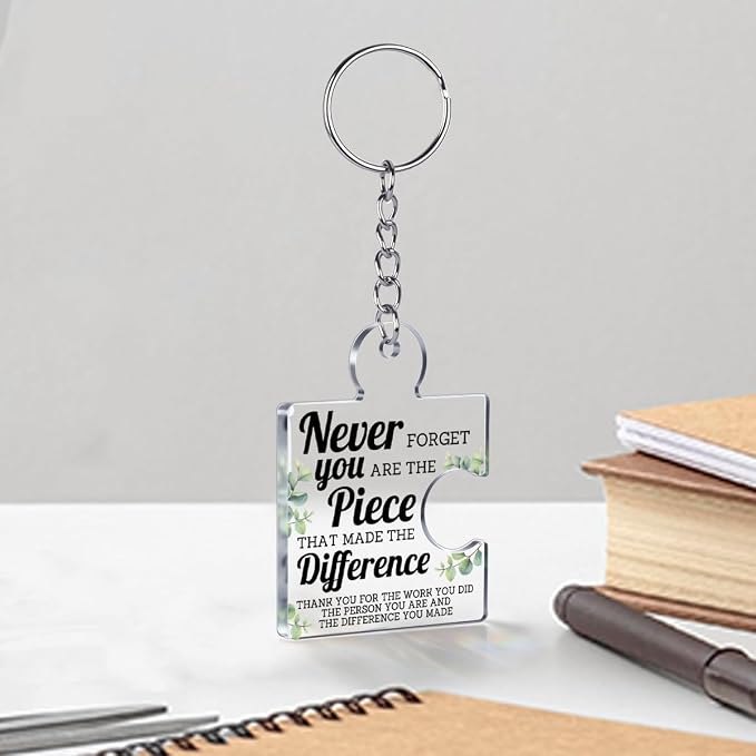 Team Appreciation Gifts Bulk Thank You Keychains for Coworkers | Gift Set for Employee, Staff, Teachers, Teamwork Puzzle Piece Keyring, Acrylic