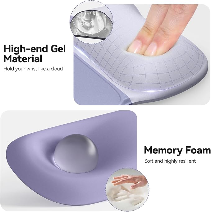 TECKNET Gel Ergonomic Mouse Pad & Keyboard Wrist Rest & Coaster | 3 in 1 Set, Pain Relief, Milk Silk Cloth, Non-Slip PU Base, Easy Typing, Memory Foam Wrist Support for Office & Home