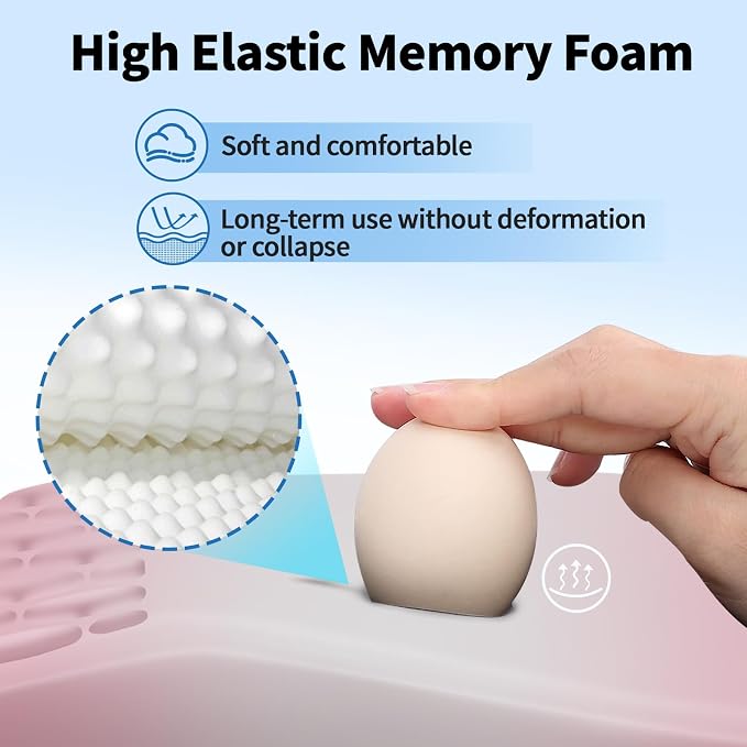 YIWEI Ergonomic Mouse Pad with Wrist Rest for Carpal Tunnel Pain Relief | Memory Foam Wrist Support,Non-Slip Rubber Base, Keyboard Computer Mousepad,Lycra Cloth Surface,Gaming Home Office