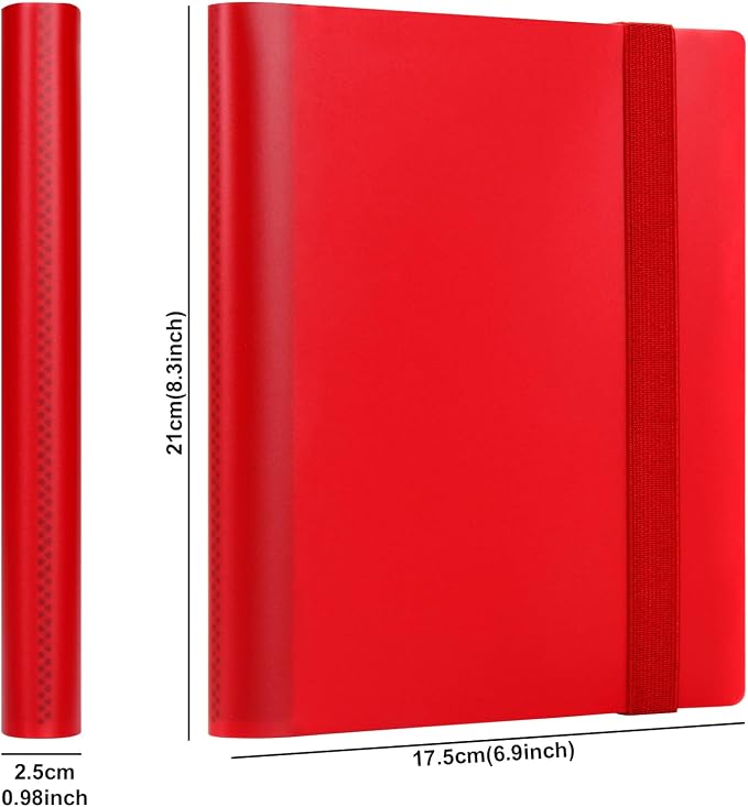 GEAoffice 4 Pocket Card Binder - 2 x 2 Trading Card Collection Album Folder - 160 Side Loading Pocket Binder for TCG, MTG, Sports Game Cards - Gifts for Card Collector Girls (Red)