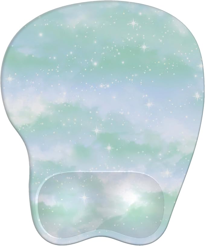 Mouse Pad with Wrist Rest Ergonomic Mouse Pad with Comfortable M-Shape Pain Relief Wrist Support Non-Slip PU Base Mousepad for Laptop, Office & Home (Fresh Forest)