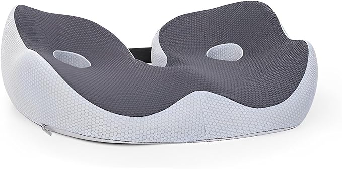 Seat Cushion, Seat Cushion for Sit Bone and Back Pain Relief, Butt, Tailbone, Hip, Hamstring, Posture Support - Memory Foam Comfort Ischial Tuberosity Pillow (Gray)