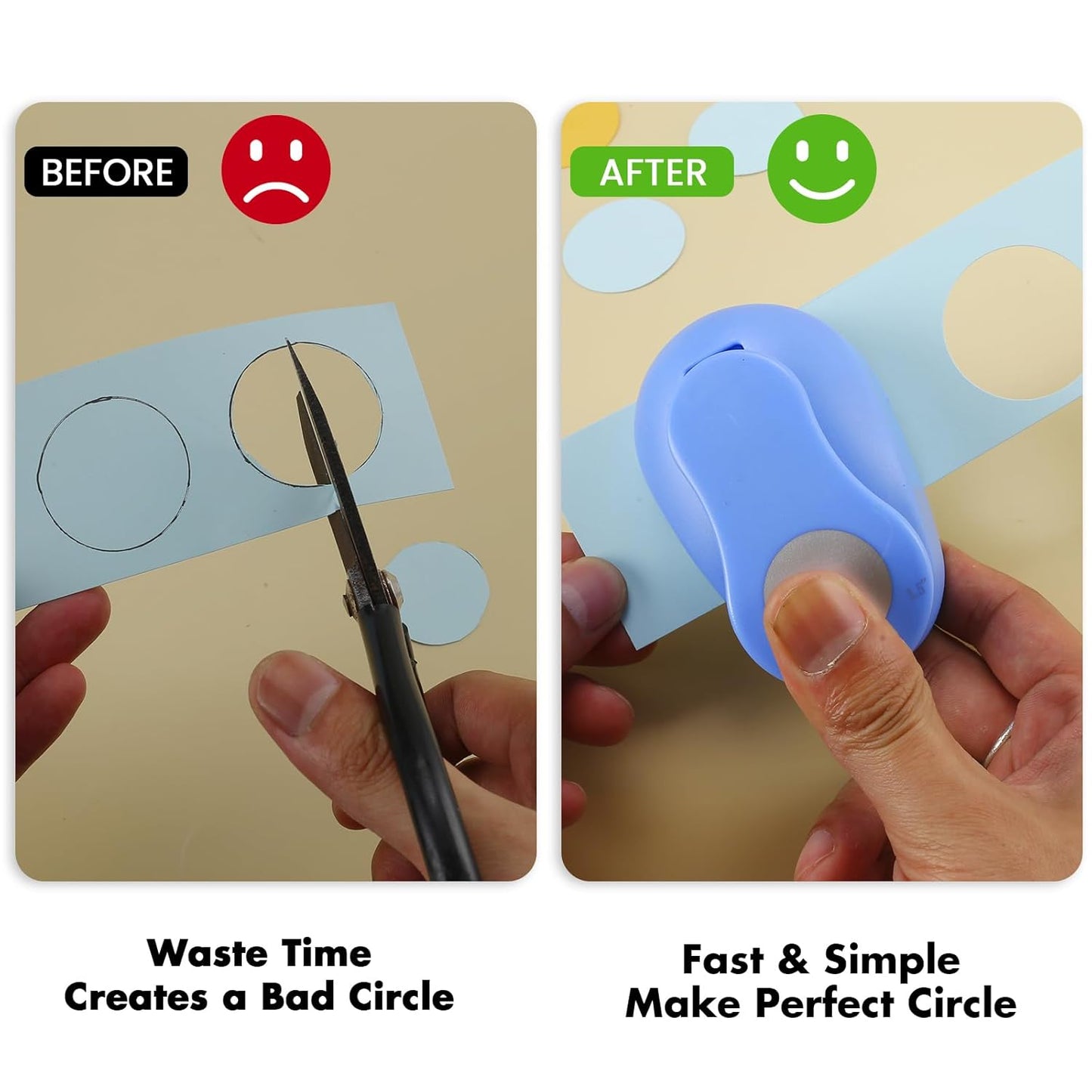 LOONENG 5/8 Inch Circle Paper Punch - Create Perfect Circles for Handmade Craft Projects - Ideas for Scrapbooking, Card Making, DIY Photo Albums, Gift Tags, Homemade Confetti