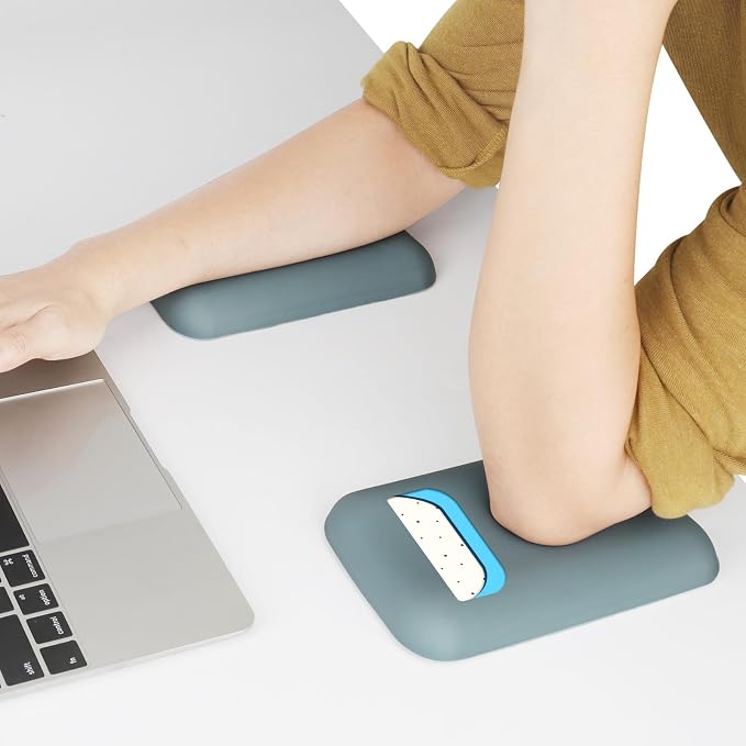 Leolee Elbow Rest Pads for Desk, Gel Ergonomic Wrist Rest Arm Rest Pads | Upgraded, Memory Foam, Non-Slip Base, Cushion Support Relieve Elbow and Wrist Pain for Computer, Office, 2 Packs, Green