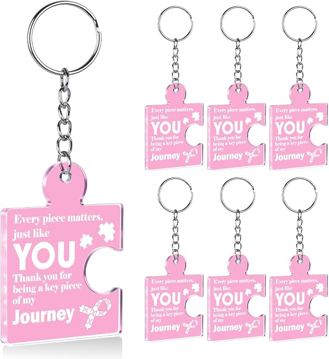 Team Appreciation Gifts Bulk Thank You Keychains for Coworkers | Gift Set for Employee, Staff, Teachers, Teamwork Puzzle Piece Keyring, Acrylic